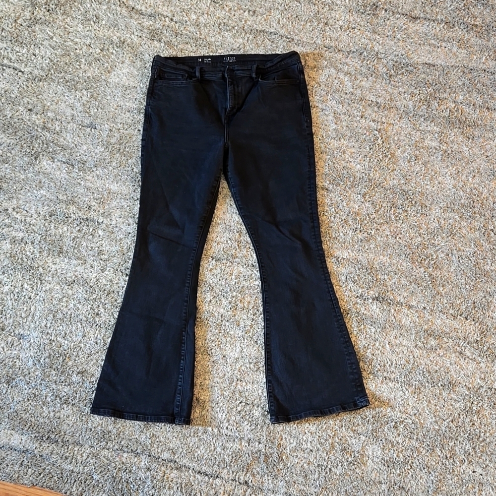 Dark Wash Stretchy Flare Leg Jeans Bell Bottom